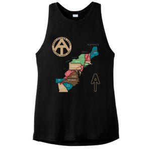 Appalachian Trail Hiking Map Ladies PosiCharge Tri-Blend Wicking Tank