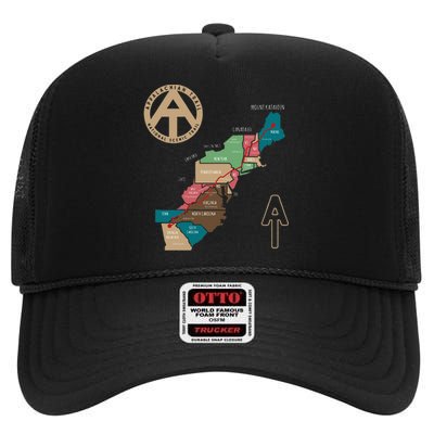 Appalachian Trail Hiking Map High Crown Mesh Back Trucker Hat