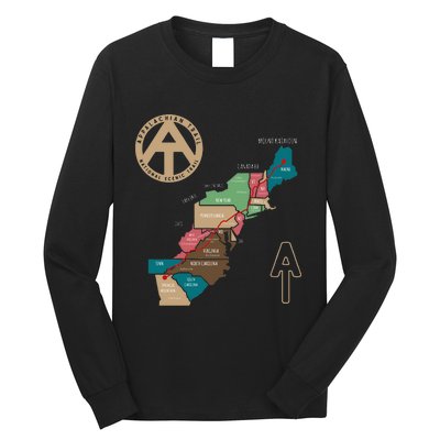 Appalachian Trail Hiking Map Long Sleeve Shirt