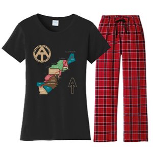 Appalachian Trail Hiking Map Women's Flannel Pajama Set