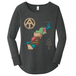 Appalachian Trail Hiking Map Women's Perfect Tri Tunic Long Sleeve Shirt