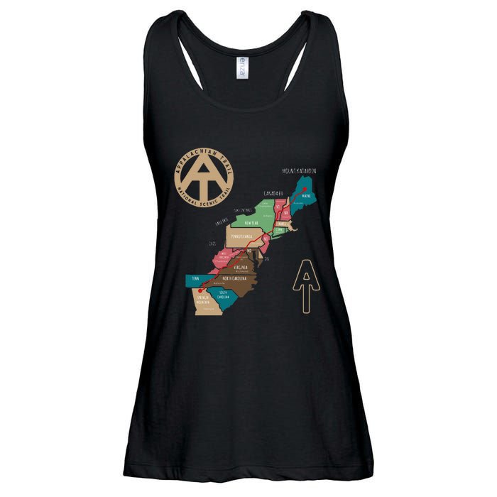 Appalachian Trail Hiking Map Ladies Essential Flowy Tank