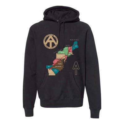 Appalachian Trail Hiking Map Premium Hoodie