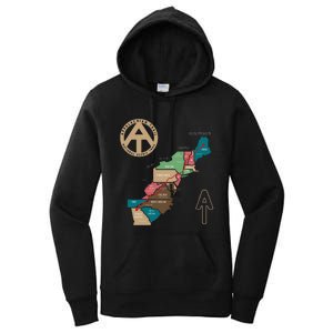 Appalachian Trail Hiking Map Women's Pullover Hoodie