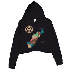 Appalachian Trail Hiking Map Crop Fleece Hoodie