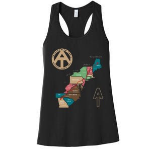 Appalachian Trail Hiking Map Women's Racerback Tank