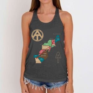 Appalachian Trail Hiking Map Women's Knotted Racerback Tank