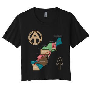 Appalachian Trail Hiking Map Women's Crop Top Tee