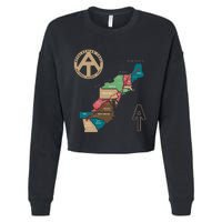 Appalachian Trail Hiking Map Cropped Pullover Crew