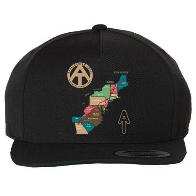 Appalachian Trail Hiking Map Wool Snapback Cap