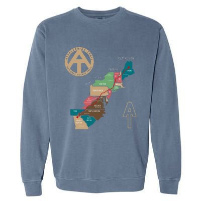 Appalachian Trail Hiking Map Garment-Dyed Sweatshirt