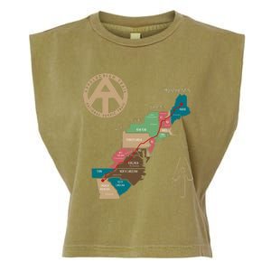 Appalachian Trail Hiking Map Garment-Dyed Women's Muscle Tee