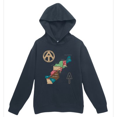 Appalachian Trail Hiking Map Urban Pullover Hoodie