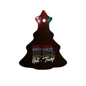 Anti Trump Hate Lies And Fascism Resist Vote Nov 5 2024 Ceramic Tree Ornament