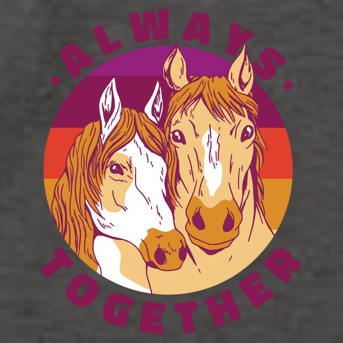 Always Together Horses Sunset Vector Backpack