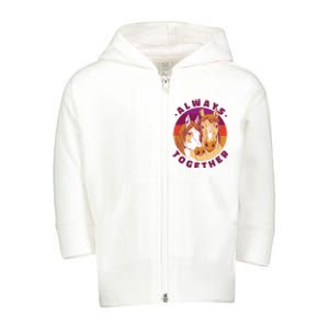 Always Together Horses Sunset Toddler Zip Fleece Hoodie