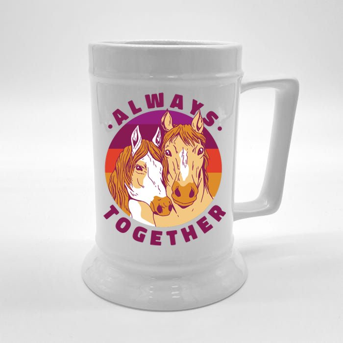 Always Together Horses Sunset Beer Stein