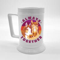 Always Together Horses Sunset Beer Stein