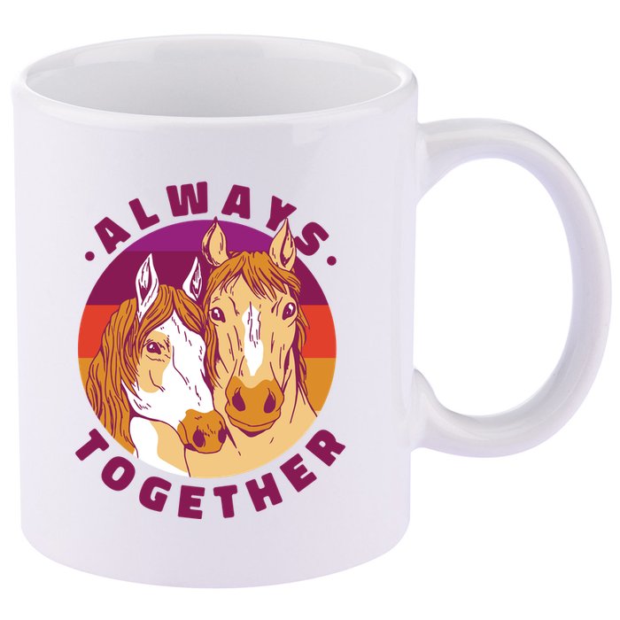 Always Together Horses Sunset 11oz C Handle Ceramic Mug