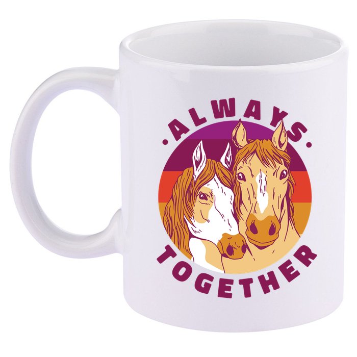Always Together Horses Sunset 11oz C Handle Ceramic Mug