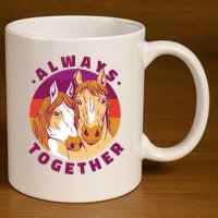 Always Together Horses Sunset 11oz C Handle Ceramic Mug