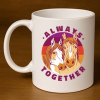 Always Together Horses Sunset 11oz C Handle Ceramic Mug
