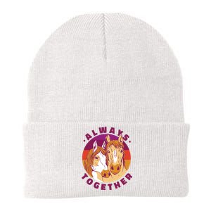 Always Together Horses Sunset Knit Cap Winter Beanie