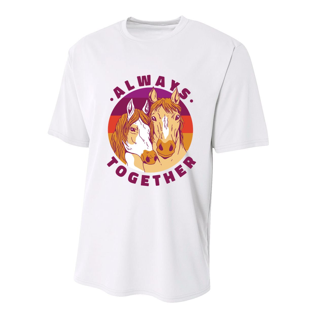 Always Together Horses Sunset Youth Performance Sprint T-Shirt