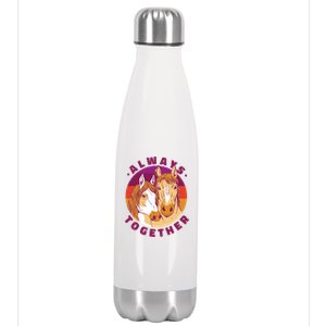 Always Together Horses Sunset Stainless Steel Insulated Water Bottle