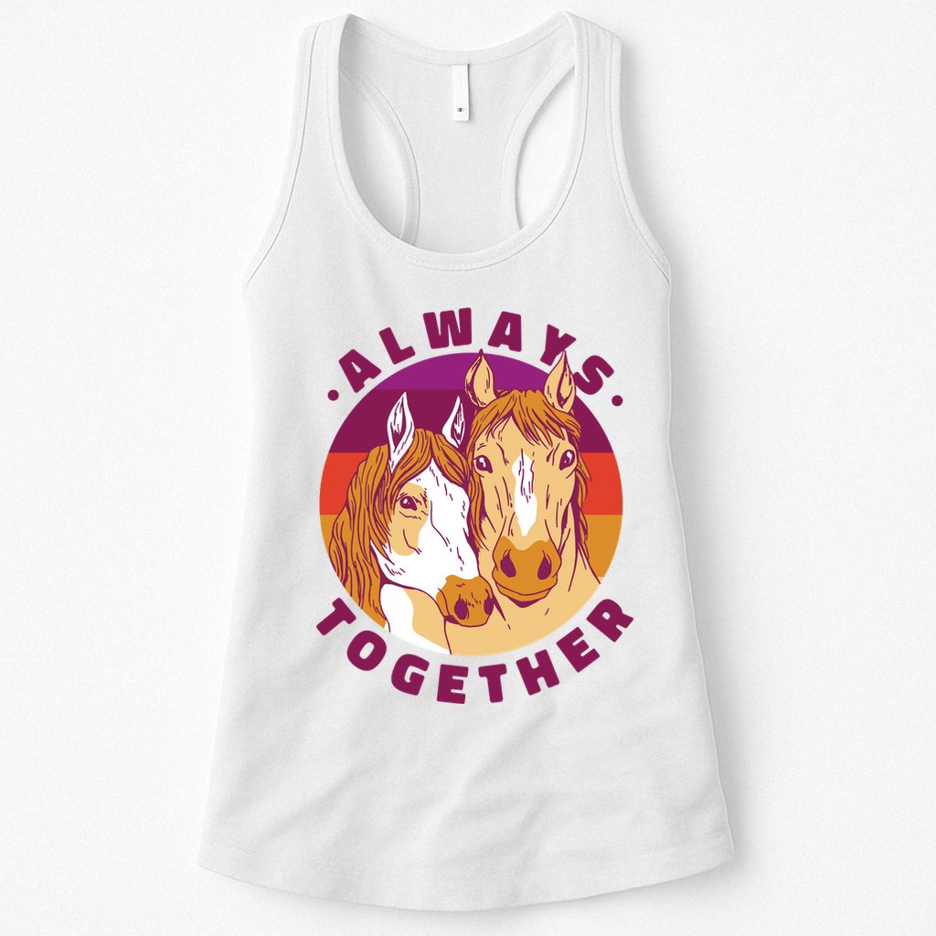 Always Together Horses Sunset Womens Tank Top