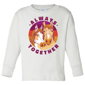 Always Together Horses Sunset Toddler Long Sleeve Shirt