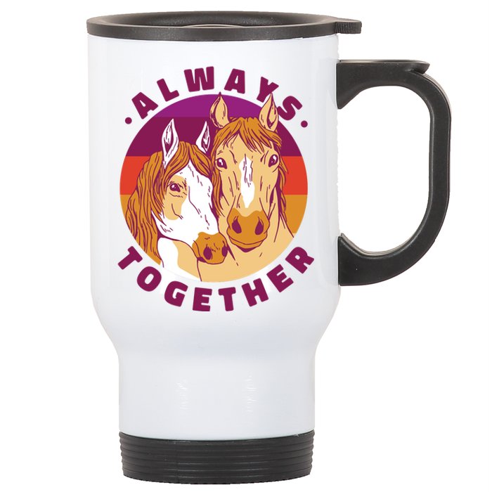 Always Together Horses Sunset Stainless Steel Travel Mug