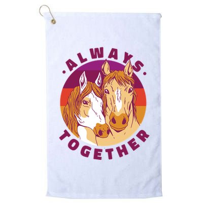 Always Together Horses Sunset Golf Towel