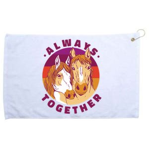 Always Together Horses Sunset Grommeted Golf Towel