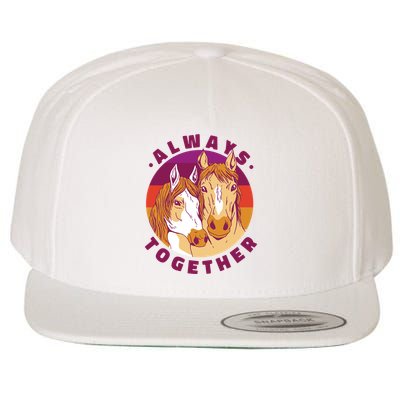 Always Together Horses Sunset Wool Snapback Cap