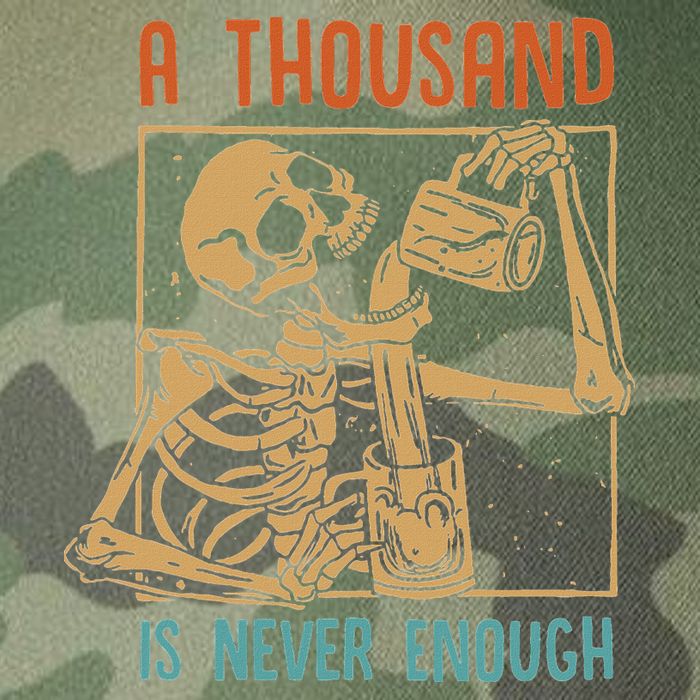 A Thousand Is Never Enough Skeleton Sober Sobriety Recovery Legacy Tie Dye Trucker Hat