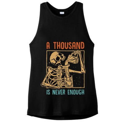 A Thousand Is Never Enough Skeleton Sober Sobriety Recovery Ladies PosiCharge Tri-Blend Wicking Tank
