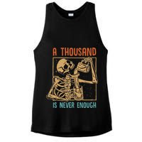 A Thousand Is Never Enough Skeleton Sober Sobriety Recovery Ladies PosiCharge Tri-Blend Wicking Tank