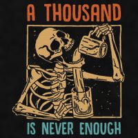 A Thousand Is Never Enough Skeleton Sober Sobriety Recovery Ladies PosiCharge Tri-Blend Wicking Tank