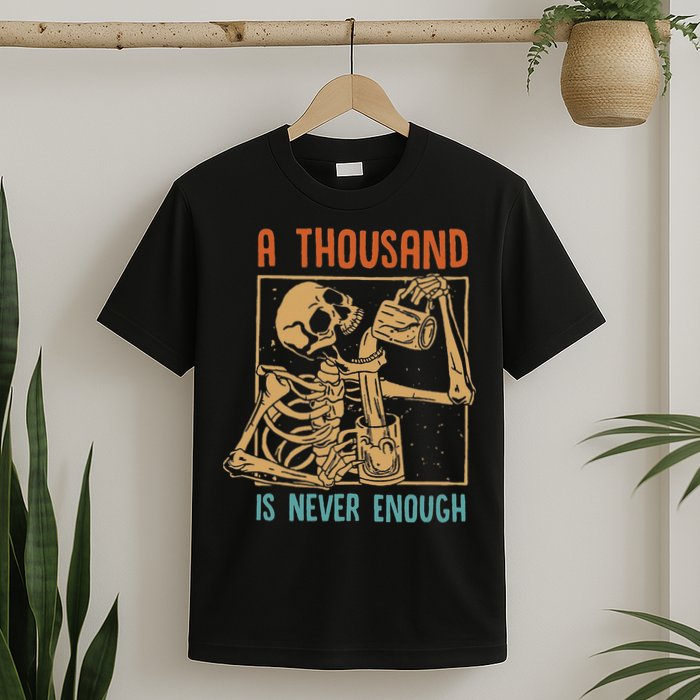 A Thousand Is Never Enough Skeleton Sober Sobriety Recovery T-Shirt