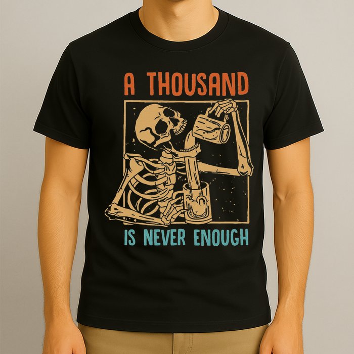 A Thousand Is Never Enough Skeleton Sober Sobriety Recovery T-Shirt