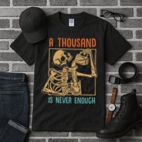 A Thousand Is Never Enough Skeleton Sober Sobriety Recovery Tall T-Shirt