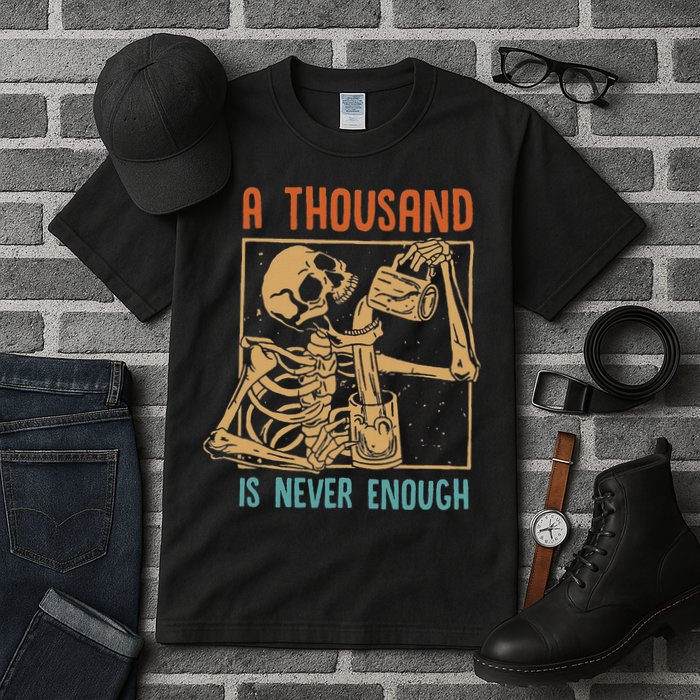 A Thousand Is Never Enough Skeleton Sober Sobriety Recovery Tall T-Shirt