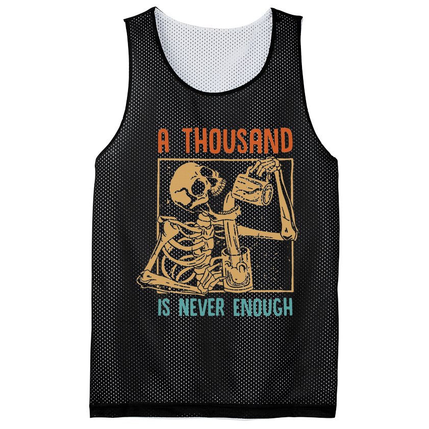A Thousand Is Never Enough Skeleton Sober Sobriety Recovery Mesh Reversible Basketball Jersey Tank