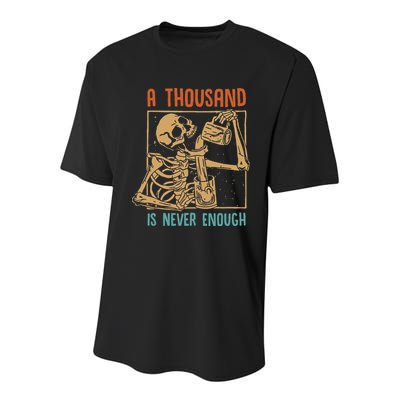 A Thousand Is Never Enough Skeleton Sober Sobriety Recovery Youth Performance Sprint T-Shirt