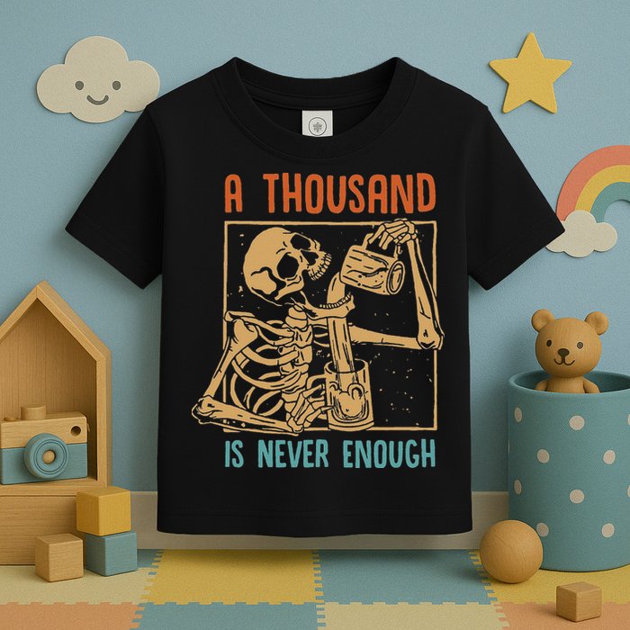 A Thousand Is Never Enough Skeleton Sober Sobriety Recovery Toddler T-Shirt