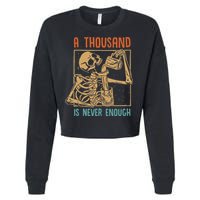 A Thousand Is Never Enough Skeleton Sober Sobriety Recovery Cropped Pullover Crew