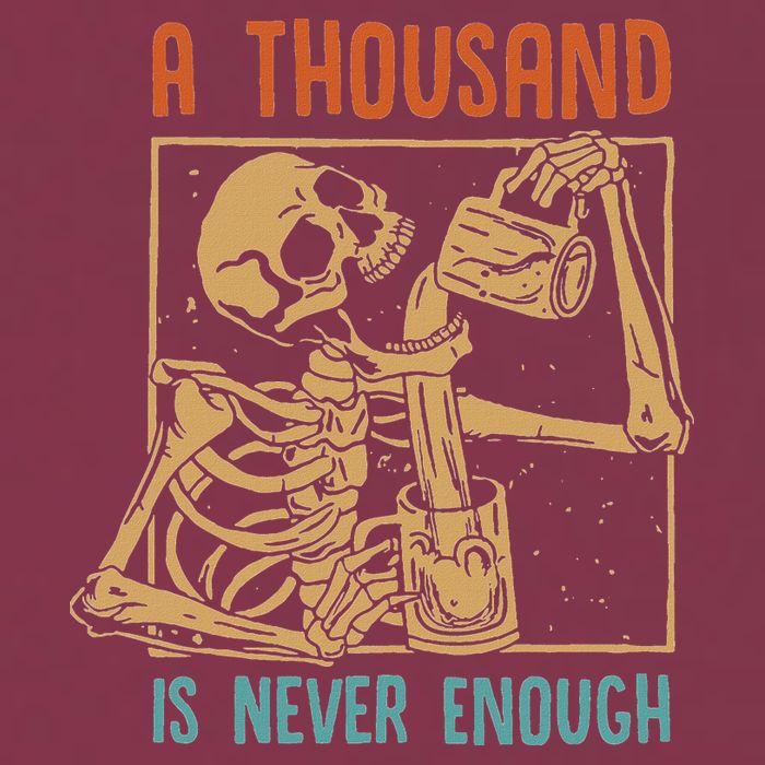 A Thousand Is Never Enough Skeleton Sober Sobriety Recovery 16oz Travel Tumbler