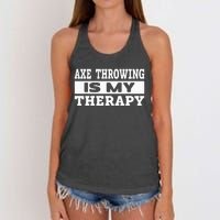 Axe Throwing Is Competition Throwing Axe On A Ax Throwing Women's Knotted Racerback Tank