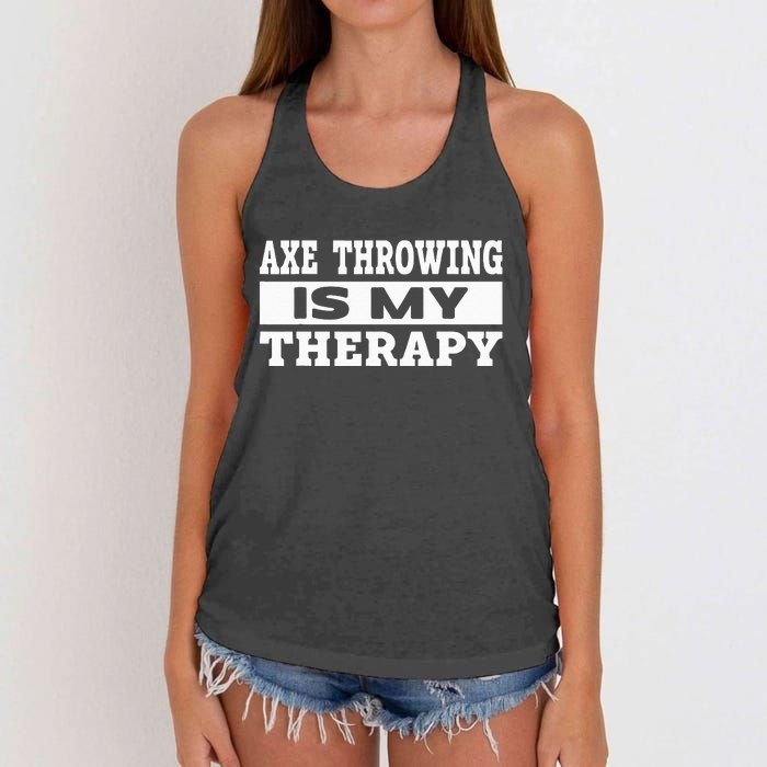 Axe Throwing Is Competition Throwing Axe On A Ax Throwing Women's Knotted Racerback Tank